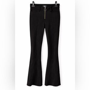 PAIGE Black Zip-Front Stretchy Flare Pants Size 25